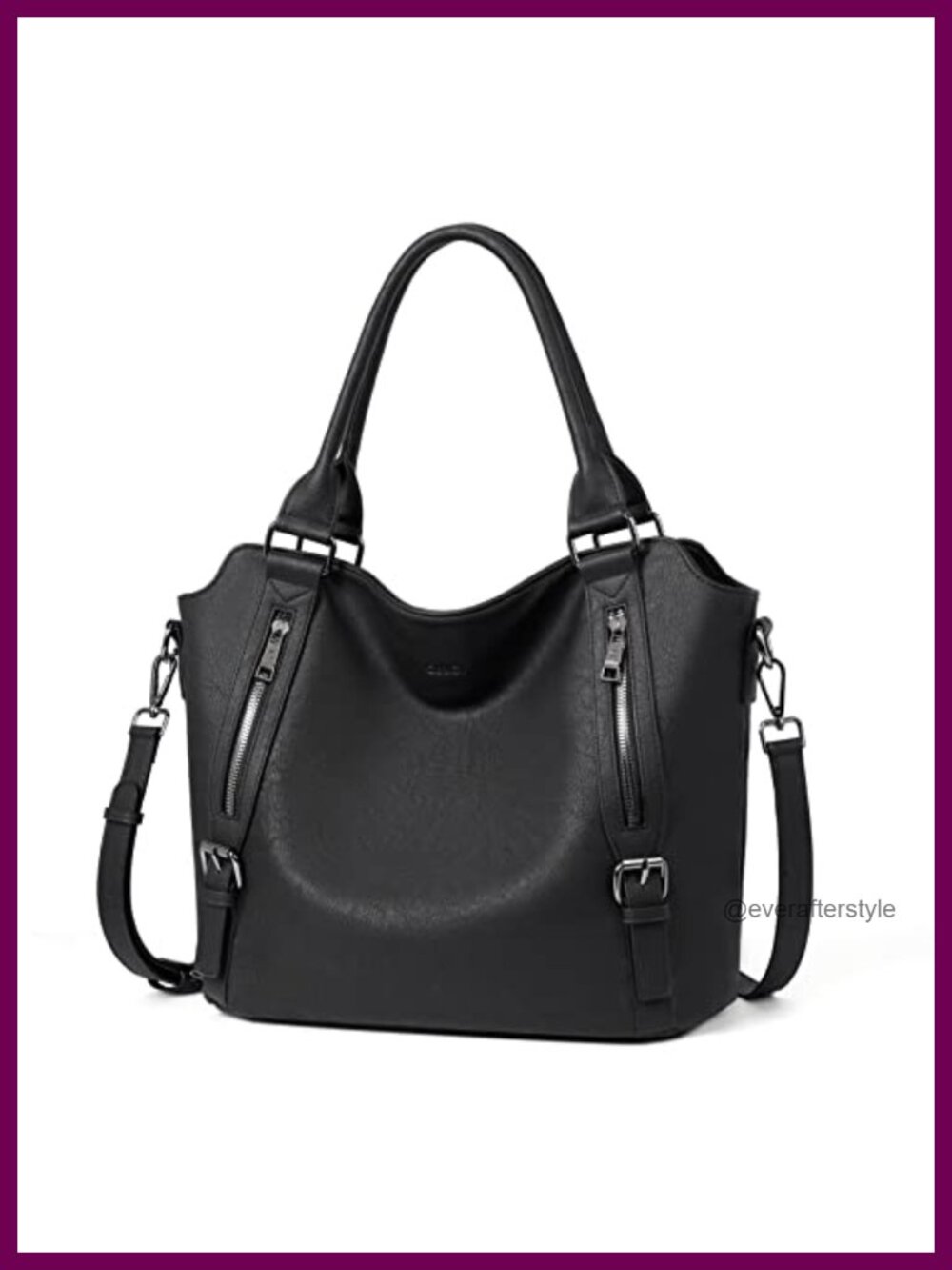 Large Vegan Leather Hobo Bag Multi-Pocket Shoulder Crossbody Purse